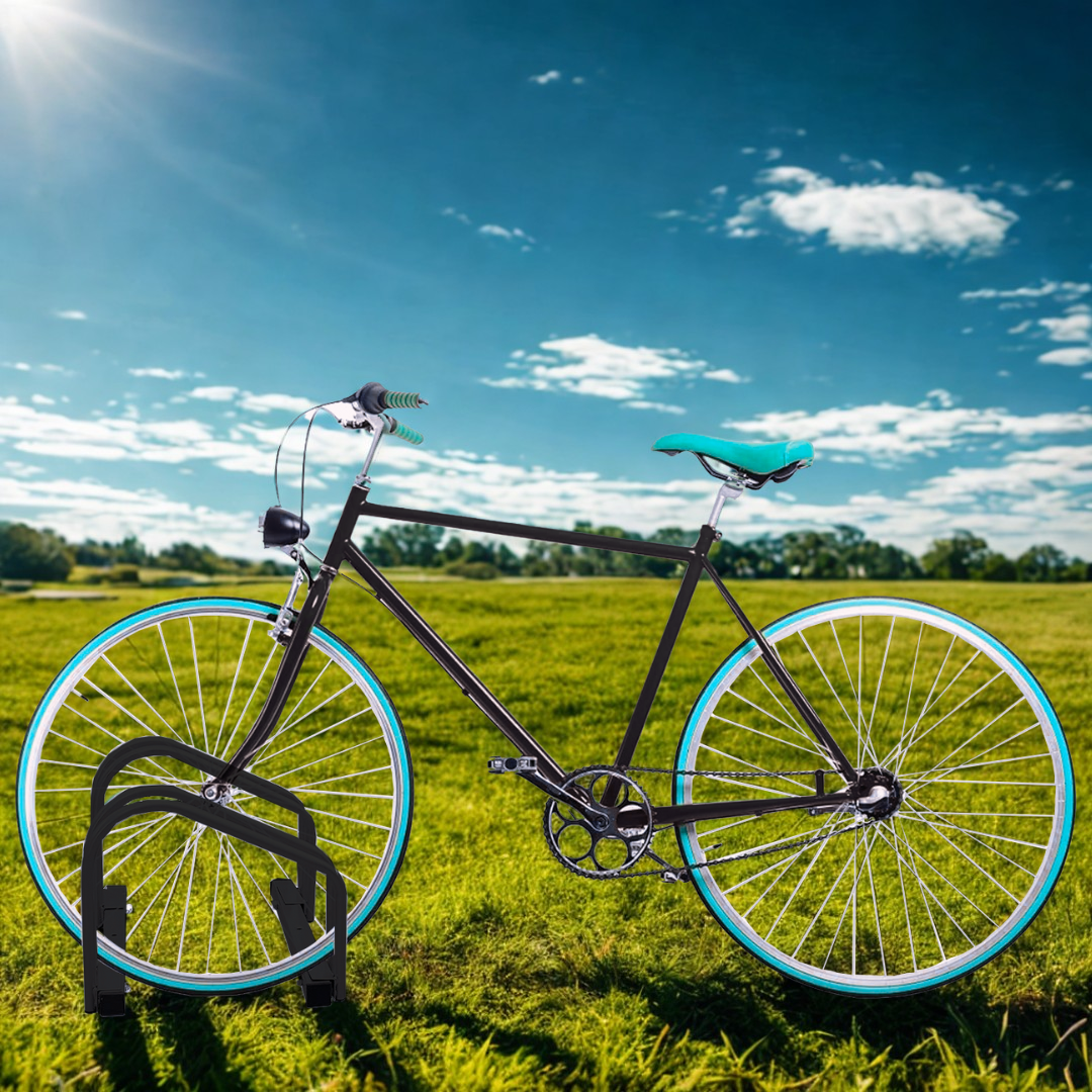 Support à vélo double en métal noir